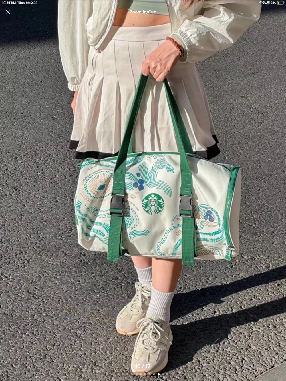 Starbucks Green & Cream Travel Duffel Bag